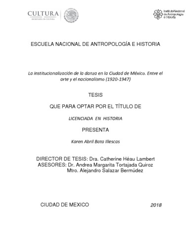 La institucionalización de la danza en la Ciudad de México.