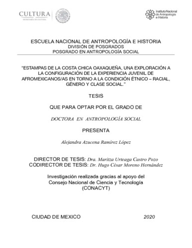 Estampas de la costa chica oaxaqueña, una exploración a la configuración de la experiencia juvenil de afromexicanos/as en torno a la condición étnico-racial, género y clase social