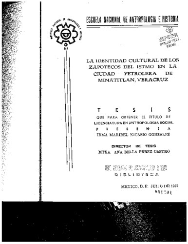 La identidad cultural en los zapotecos del Istmo en la ciudad petrolera de Minatitlán, Veracruz