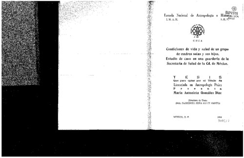 Condiciones de vida y salud de un grupo de madres solas y sus hijos