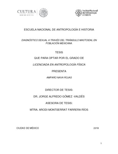 Diagnóstico sexual a través del triángulo mastoidal en población mexicana