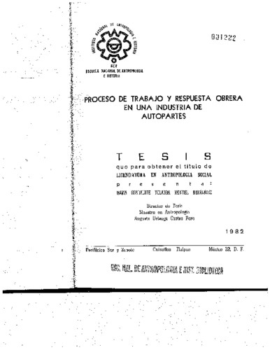 Proceso de trabajo y respuesta obrera de una industria de autopartes