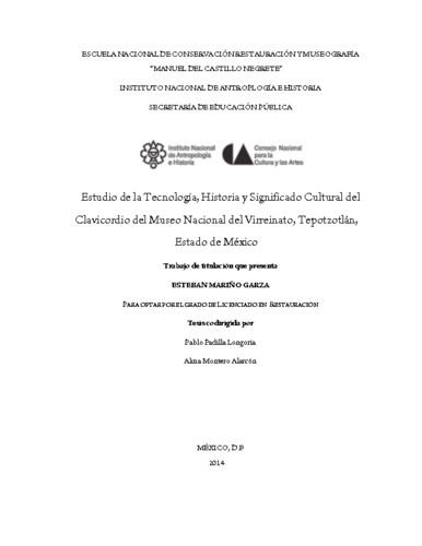 Estudio de la tecnología, historia y significado cultural del clavicordio del Museo Nacional del Virreinato, Tepotzotlán, Estado de México