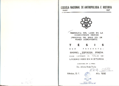 Presencia del lago en la cosmovisión mexica