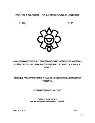 Análisis composicional y procesamiento estadístico de muestras cerámicas del sitio arqueológico Teteles de Ocotitla, Tlaxcala, México