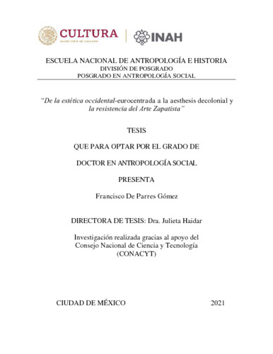 De la estética occidental-eurocentrada a la aesthesis decolonial y la resistencia del Arte Zapatista
