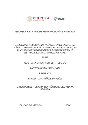Movilidad y cultura de tránsito en la Ciudad de México
