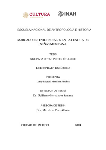 Marcadores evidenciales en la lengua de señas mexicana