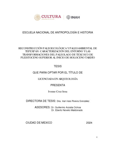 Reconstrucción paleoecológica y paleoambiental de Tepexpan