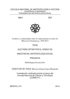 Cambios y continuidades entre los representantes sociales de Misión de Chichimecas, 1970-2013