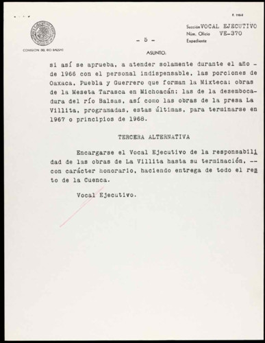 Vida laboral del general Lázaro Cárdenas: Programa de actividades Comisión del Río Balsas para 1966