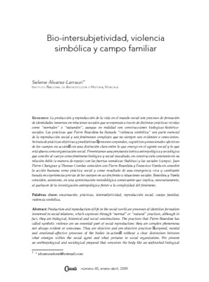 Bio-intersubjetividad, violencia simbólica y campo familiar