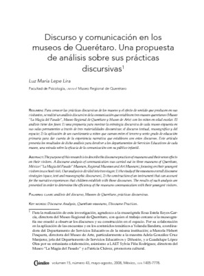 Discurso y comunicación en los museos de Querétaro. Una propuesta de análisis sobre sus prácticas discursivas