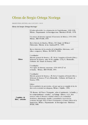Obras de Sergio Ortega Noriega