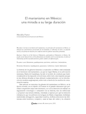 El marianismo en México: una mirada a su larga duración
