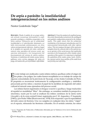 De arpía a parásito: la insolidaridad intergeneracional en los mitos andinos