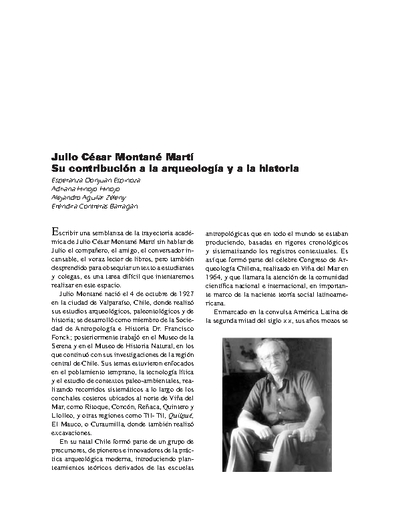 Julio César Montané Martí. Su contribución a la arqueología y a la historia