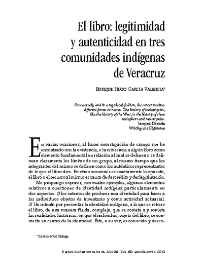 El libro: legitimidad y autenticidad en tres comunidades indígenas de Veracruz