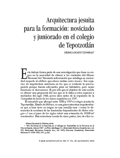 Arquitectura jesuita para la formación: noviciado y juniorado en el colegio de Tepotzotlán