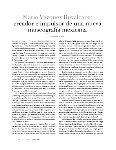 Mario Vázquez Ruvalcaba: creador e impulsor de una nueva museografía mexicana