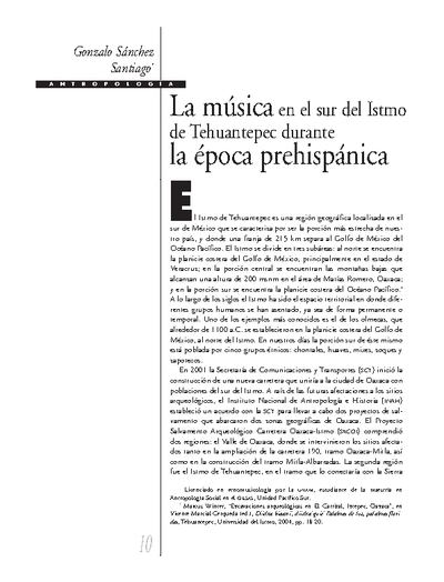 La música en el sur del Istmo de Tehuantepec durante la época prehispánica