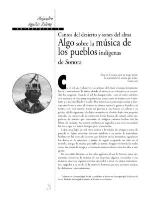 Cantos del desierto y sones del alma Algo sobre la música de los pueblos indígenas de Sonora