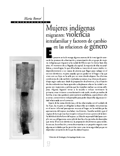 Mujeres indígenas migrantes: violencia intrafamiliar y factores de cambio en las relaciones de género