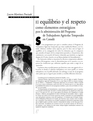 El equilibrio y el respeto como elementos estratégicos para la administración del Programa de Trabajadores Agrícolas Temporales en Canadá