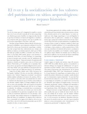 El INAH y la socialización de los valores del patrimonio en sitios arqueológicos: un breve repaso histórico