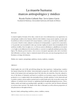 La muerte humana, marcos antropológico y médico