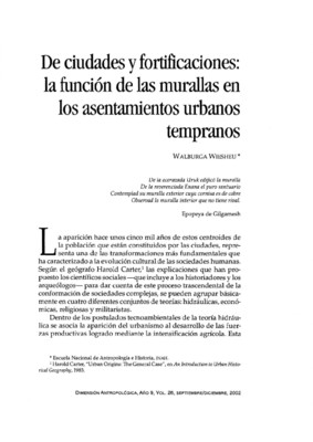 De ciudades y fortificaciones: la función de las murallas en los asentamientos urbanos tempranos