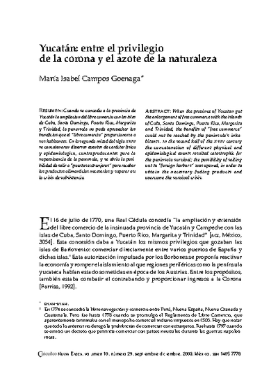 Yucatán: entre el privilegio de la corona y el azote de la naturaleza