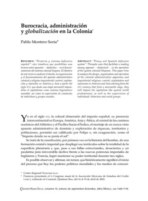 Burocracia, administración y globalización en la Colonia