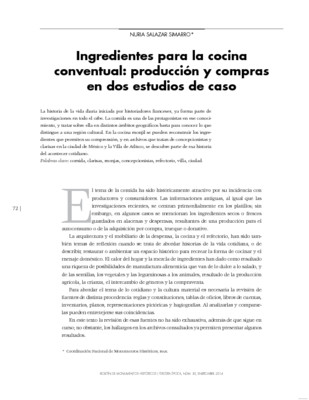 Ingredientes para la cocina conventual: producción y compras en dos estudios de caso