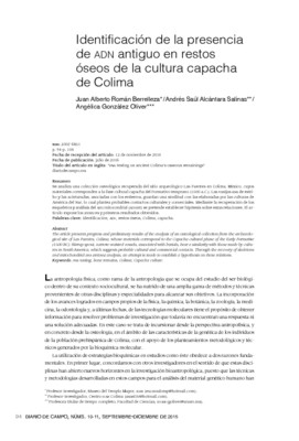 Identificación de la presencia de ADN antiguo en restos óseos de la cultura capacha de Colima