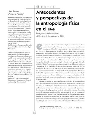 Antecedentes y perspectivas de la Antropología física en el INAH