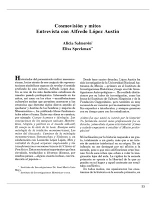 Cosmovisión y mitos. Entrevista con Alfredo López Austin