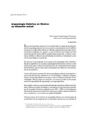 Arqueología histórica en México: su situación actual