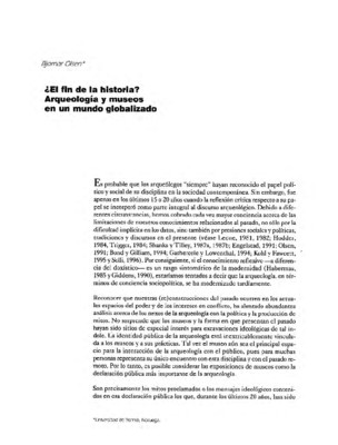 ¿El fin de la historia? Arqueología y museos en un mundo globalizado