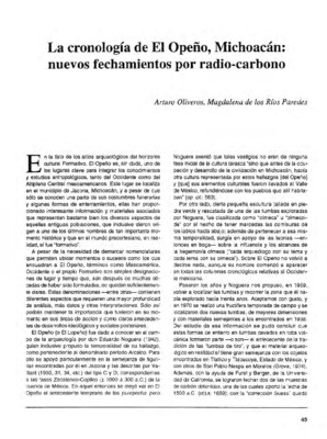 La cronología del Opeño, Michoacán: nuevos fechamientos por radio-carbono