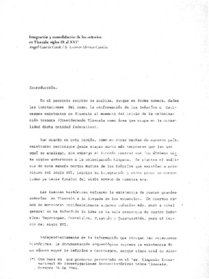 Integración y consolidación de los señorios en Tlaxcala: siglos IX al XVI