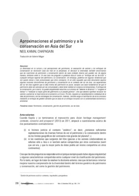 Aproximaciones al patrimonio y a la conservación en Asia del Sur