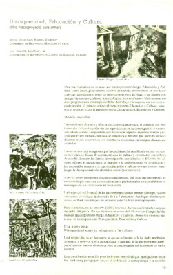 Discapacidad, Educación y Cultura