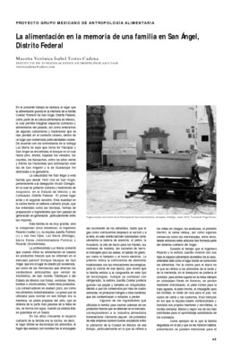 La alimentación en la memoria de una familiar en San Ángel, Distrito Federal