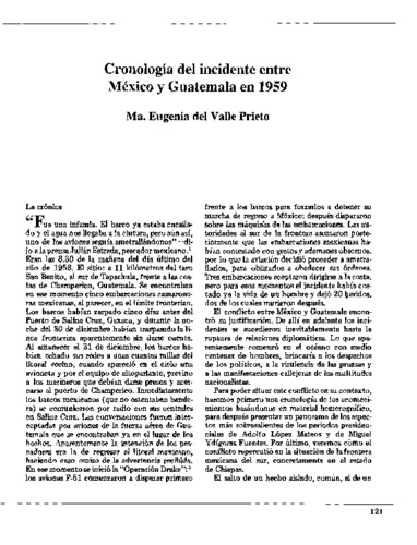 Cronología del incidente entre México y Guatemala en 1959