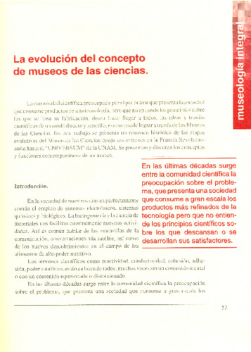 La evolución del concepto de museos de las ciencias