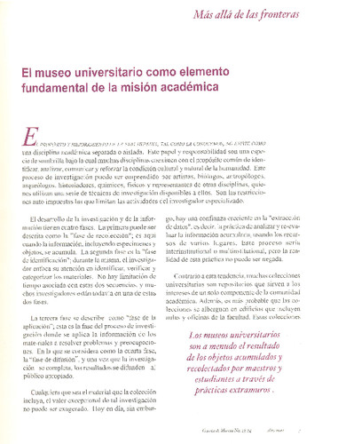 El museo universitario como elemento fundamental de la misión académica