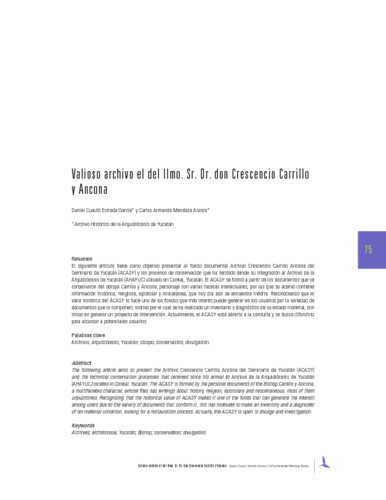Valioso archivo el del Ilmo. Sr. Dr. don Crescencio Carrillo y Ancona