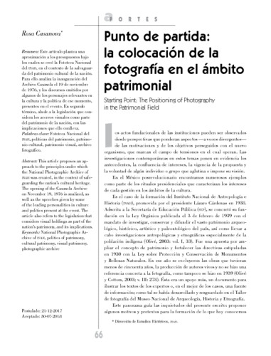 Punto de partida: la colocación de la fotografía en el ámbito patrimonial