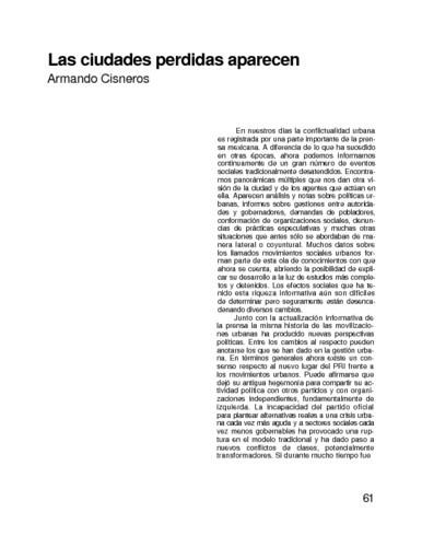 Las ciudades perdidas aparecen